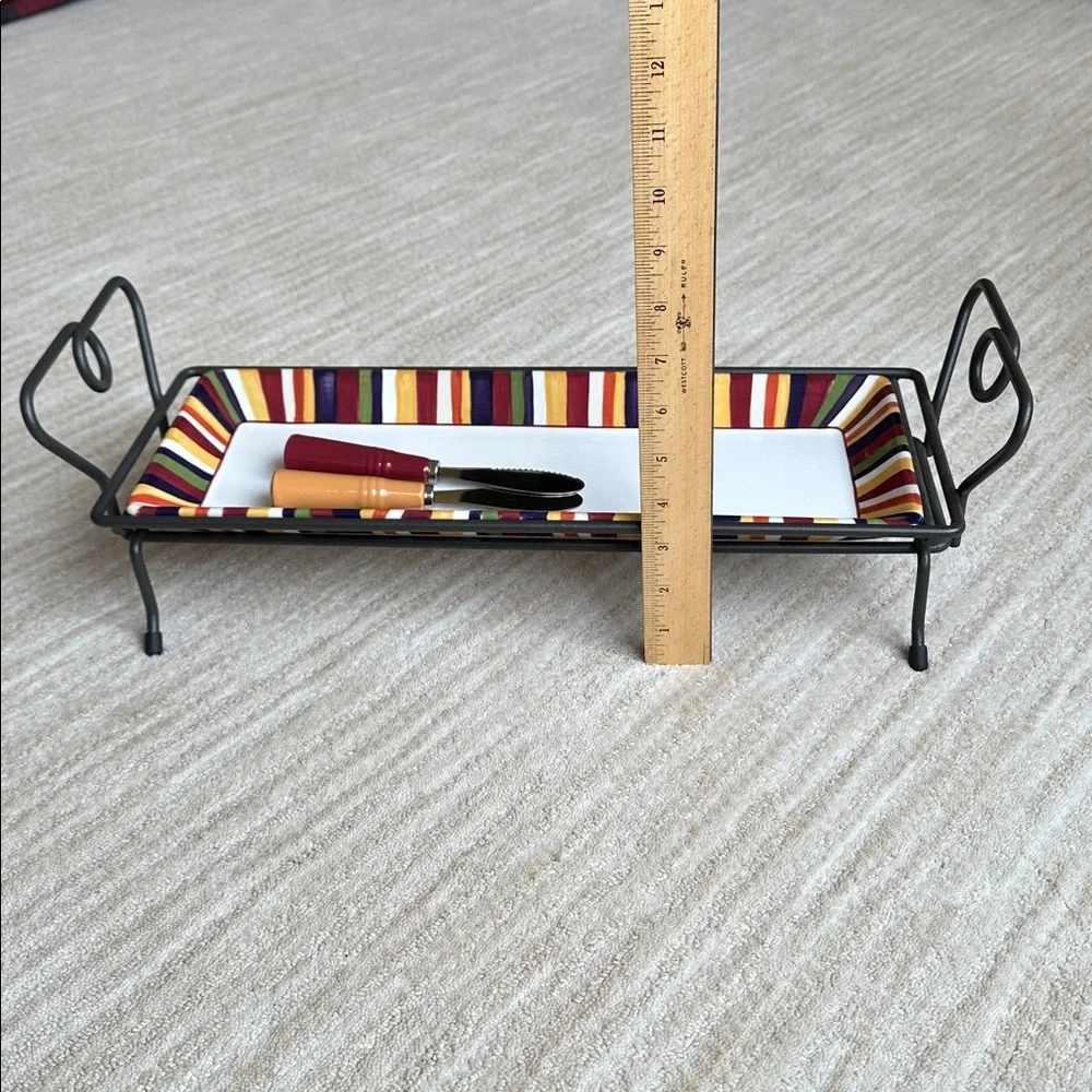 Pampered Chef Simple Additions Wrought Iron Black Metal Hospitality Stand Only